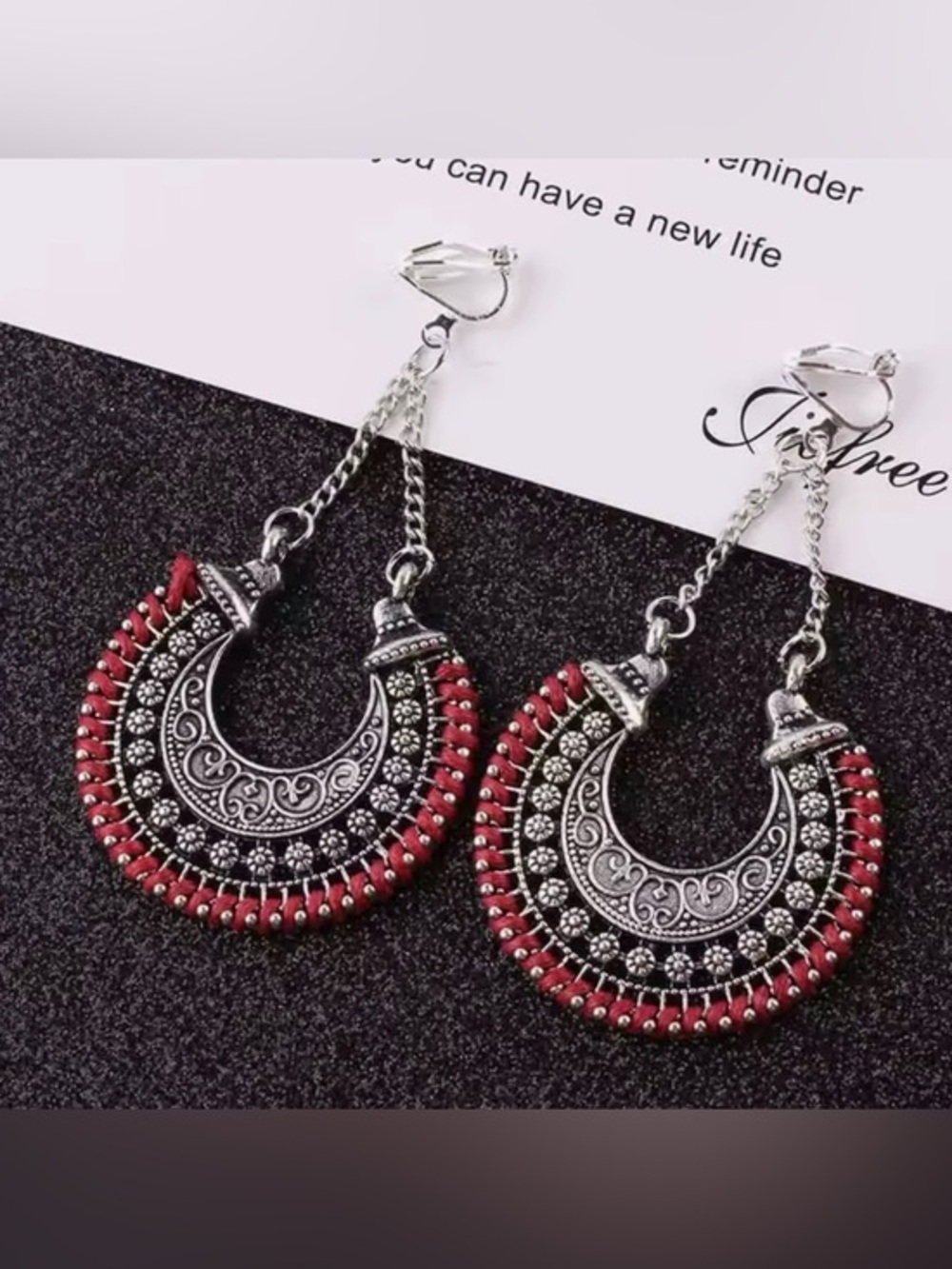 New Boho Clip On Earrings, 3 Color Choices
